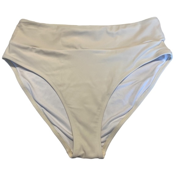 3/$12 High Waist Cream White Bikini Bottoms - Picture 3 of 9